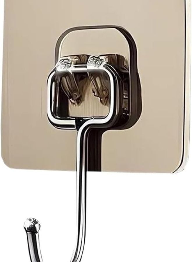 خطافات ذهبية ذاتية اللاصق 10 قطع دوارة مقاومة للماء قوية لاصقة للحائط والباب منظف المطبخ والحمام - Image 2