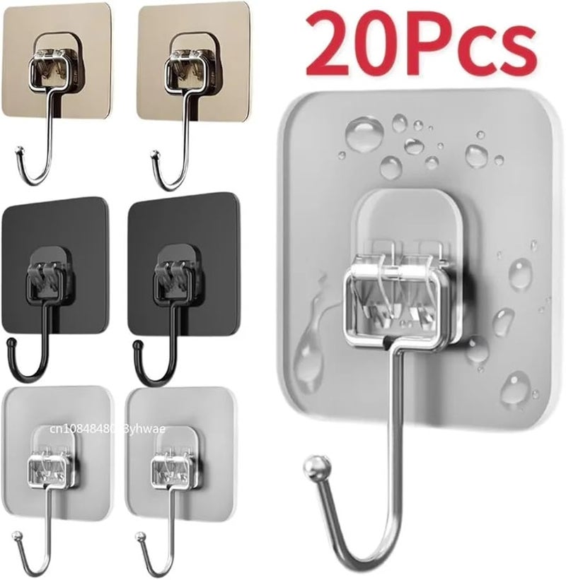 خطافات ذهبية ذاتية اللاصق 10 قطع دوارة مقاومة للماء قوية لاصقة للحائط والباب منظف المطبخ والحمام - Image 4