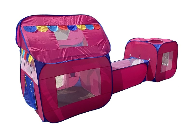 HomeCute Home Cute Jumbo Size 3 in 1 Pop-Up Kids Play Tent House with Crawl Tunnel (Cube Tent and Hut Tent House Pink) - Image 5