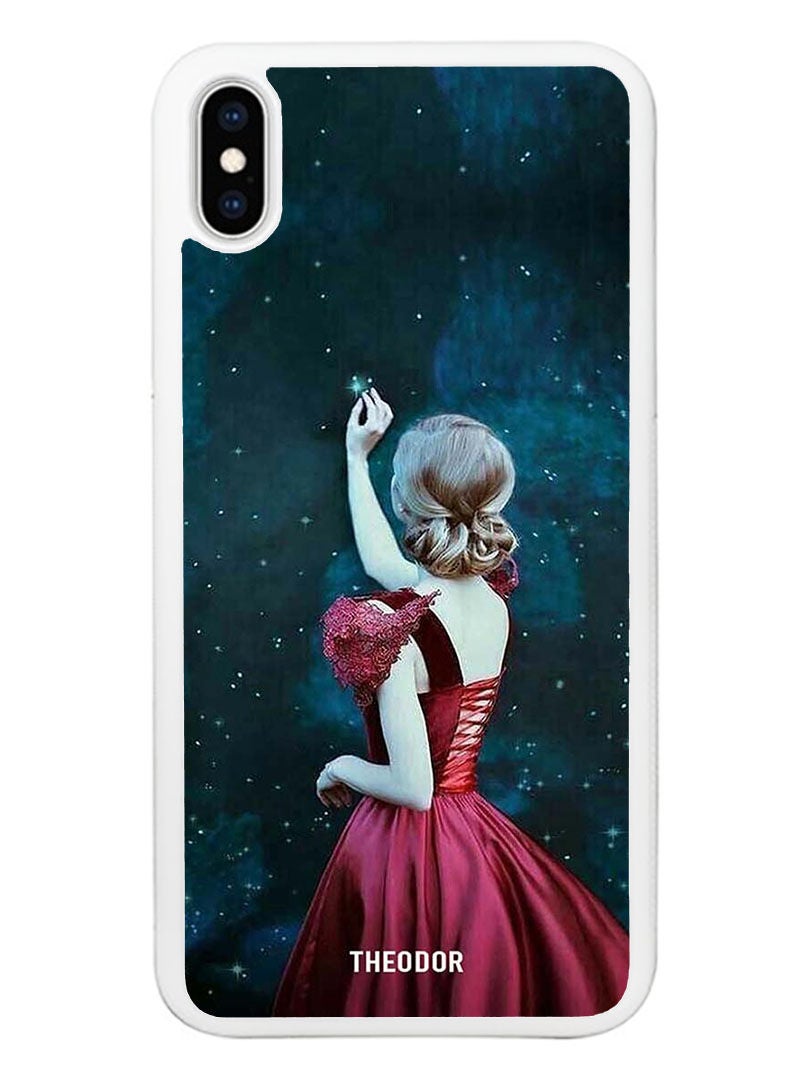 Theodor Protective Case Cover For APPLE IPHONE X/XS  Girl Touching Star (White Bumber) - Image 1