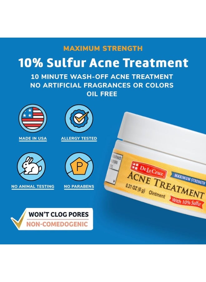 دي لا كروز مرهم الكبريت  علاج حب الشباب قوة مضاعفة 0.21 أونصة (6 جم) - Image 3