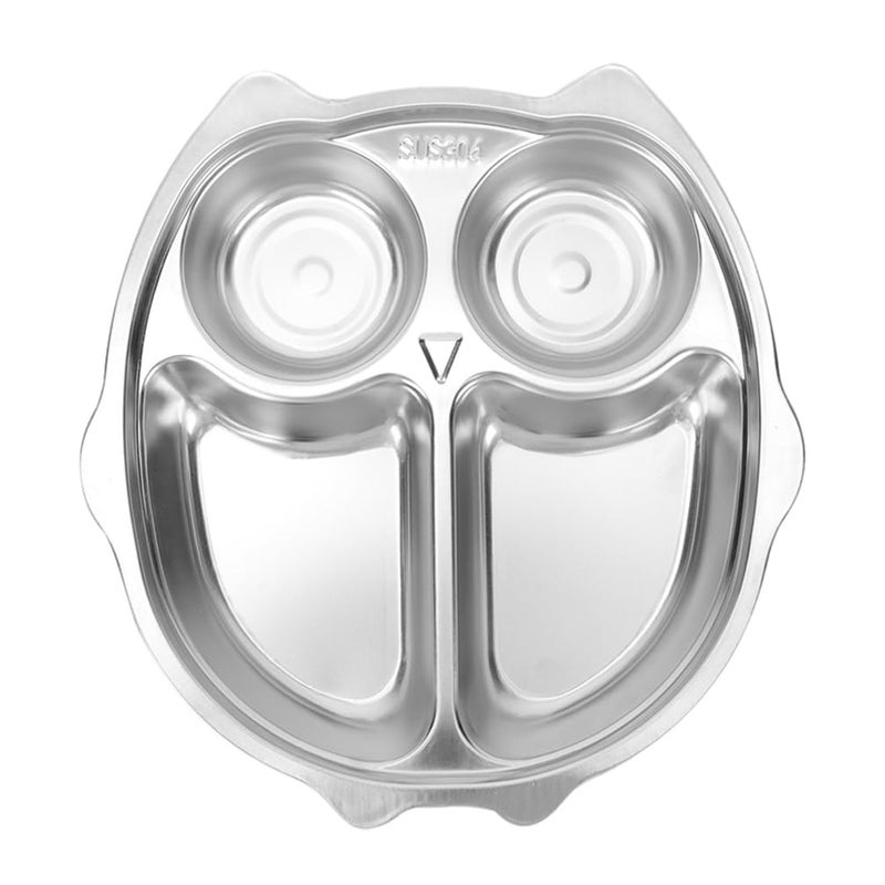 Owl Shape Stainless Steel Divided Plates For Kids Unbreakable Fun Mealtime Tray - Image 2