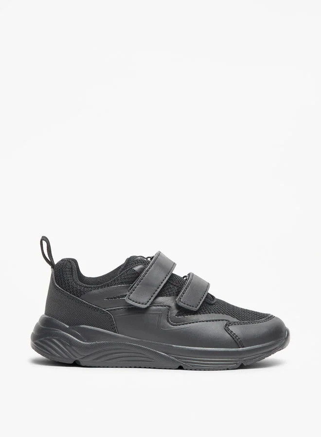 Dash Panelled Sports Shoes with Hook and Loop Closure
