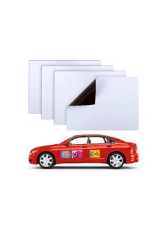 Generic Rewritable Magnetic Message Board Set - Blank Car Magnets with Rounded Corners for Business Advertising, Logo Covering (12" x 17", 11.7" x 8.27") - 4 Pack for HOA Use  - Image 1