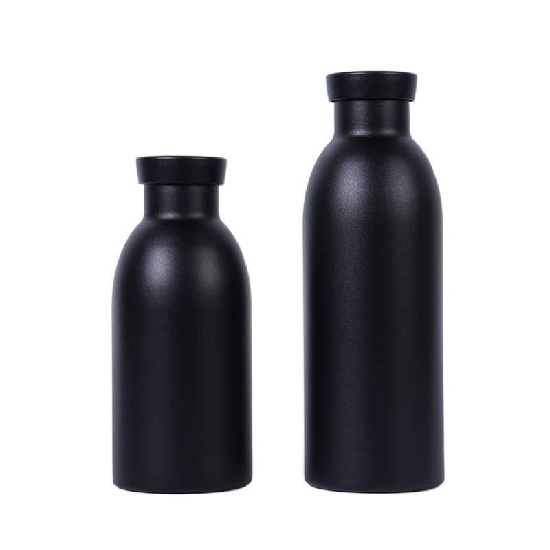 قارورة مياه معزولة، ستانلس ستيل، 350 ml من الستانلس ستيل باللون الأسود - Image 1