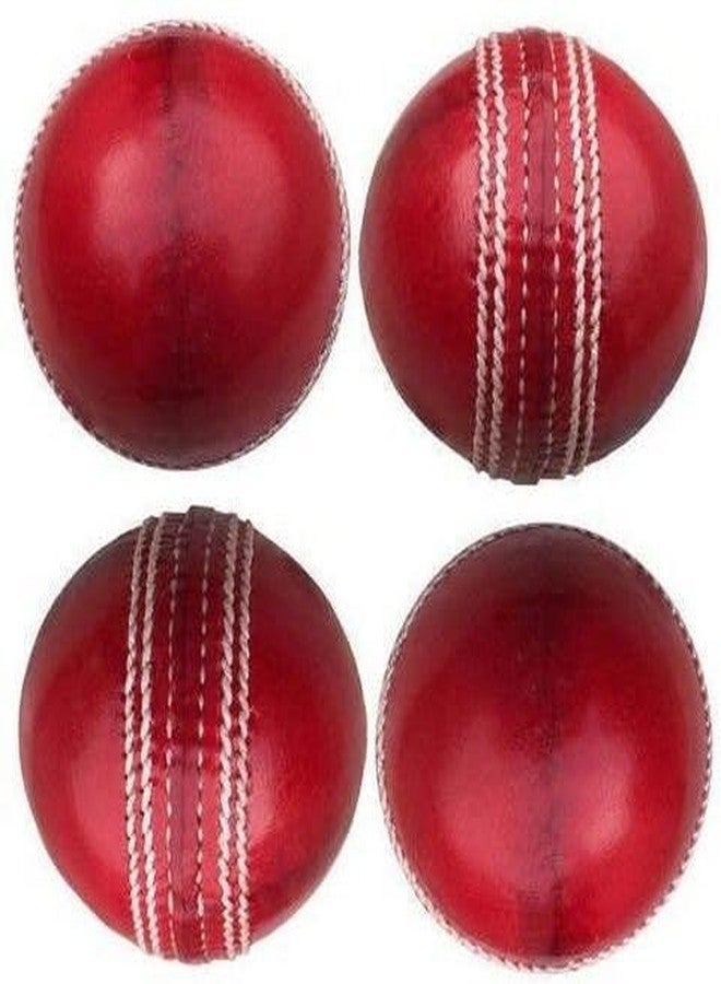 Owlix Cricket Red Leather Ball - Pack of 4 Synthetic Match Cricket Balls - Image 1