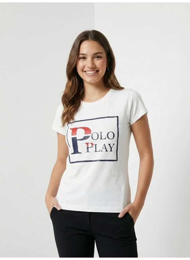 Polo Play Girls Graphic T-shirt -WHITE