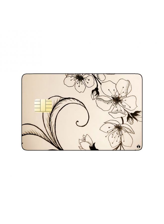 RKN PRINTED BANK CARD STICKER Beautiful Flowers Drawing - Image 2