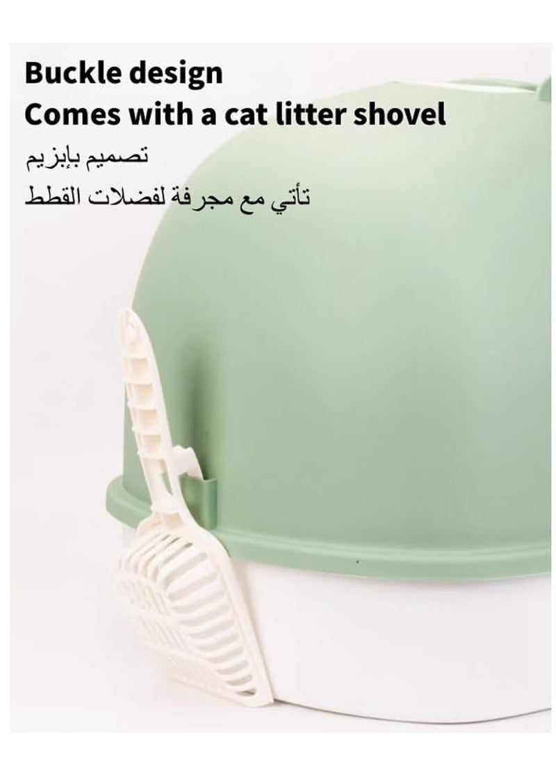 Large Cat Litter Box, Semi-Enclosed Sifting Litter Box with High Sides Detachable Small Pet Toilet Open Top Litter Tray for Kitten - Image 3