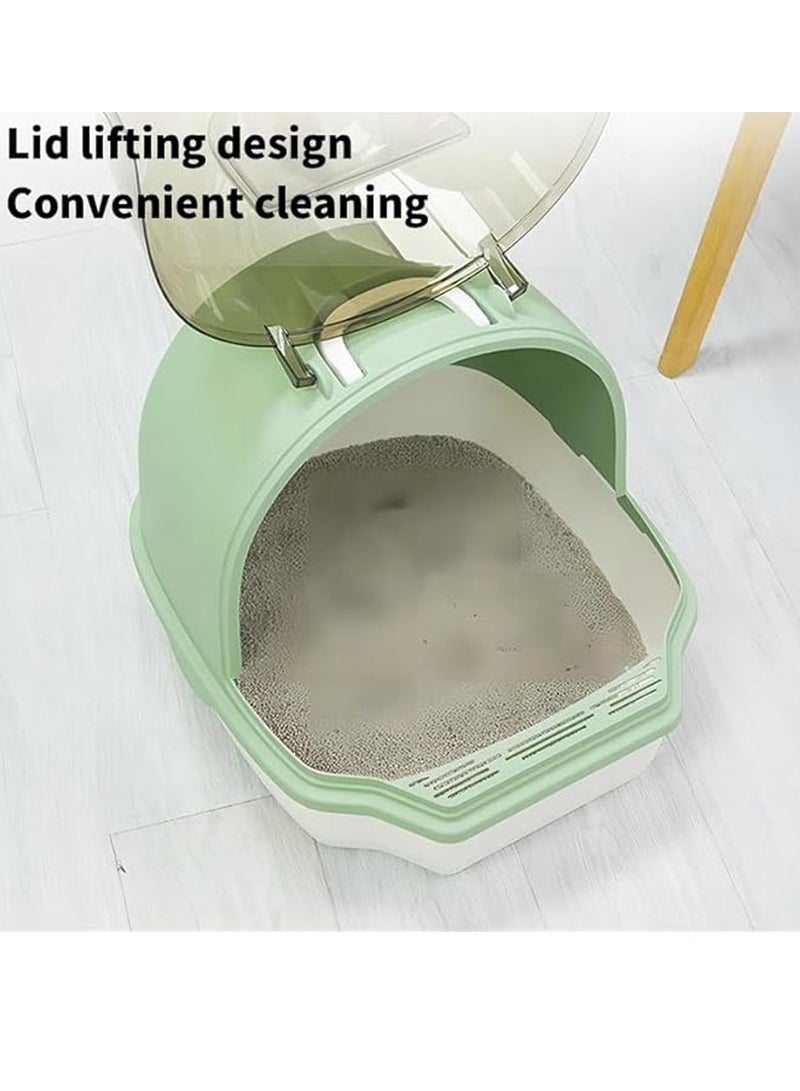 Large Cat Litter Box, Semi-Enclosed Sifting Litter Box with High Sides Detachable Small Pet Toilet Open Top Litter Tray for Kitten - Image 4