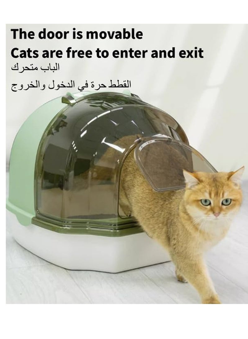 Large Cat Litter Box, Semi-Enclosed Sifting Litter Box with High Sides Detachable Small Pet Toilet Open Top Litter Tray for Kitten - Image 5