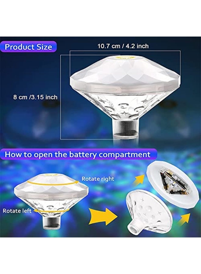 Generic ELECDON 2 Pieces Swimming Pool Lights Floating Pool Lights Underwater Waterproof Lights LED Pool Accessories with 7 Modes for Disco Pool Party, Pond Decor Decoration, Hot Tub Bath Toys  - Image 2
