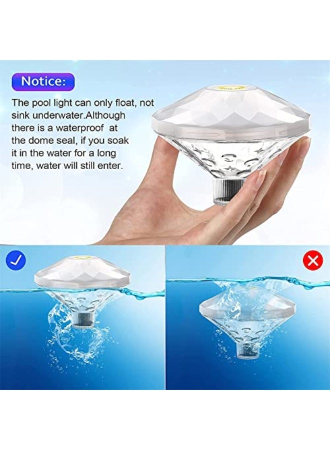 Generic ELECDON 2 Pieces Swimming Pool Lights Floating Pool Lights Underwater Waterproof Lights LED Pool Accessories with 7 Modes for Disco Pool Party, Pond Decor Decoration, Hot Tub Bath Toys  - Image 5