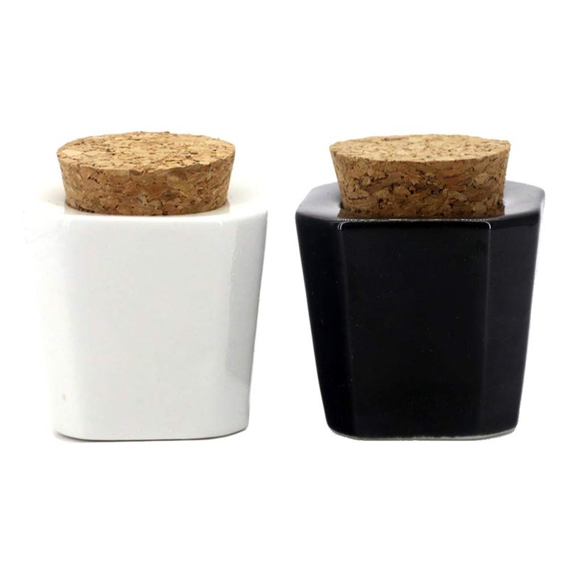 lasenersm 2 Pieces Porcelain Material Dappen Dish with Soft Wooden Cap Nail Art Acrylic Powder Nail Art Tools Porcelain Cup Porcelain Dappen Cup Nail Art Acrylic Liquid Powder Dappen Dish TrapezoidalCone