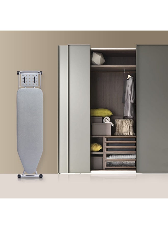 Large Foldable Ironing Board with Heat-Resistant Grey Cover (112×33 cm) – Sturdy Metal Ironing Table with Stable Stand - Image 4