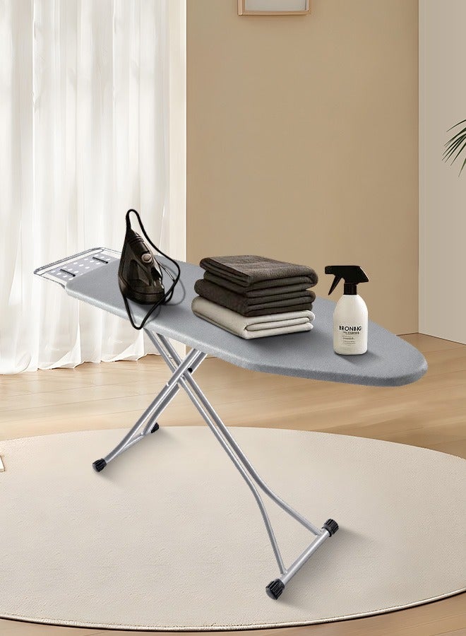 Large Foldable Ironing Board with Heat-Resistant Grey Cover (112×33 cm) – Sturdy Metal Ironing Table with Stable Stand - Image 1