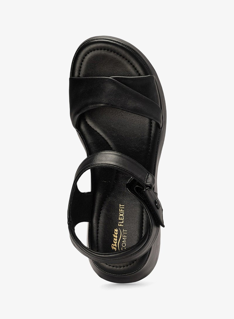 باتا صندل كومفيت بكعب بلاتفورم مع حزام كاحل - Image 4