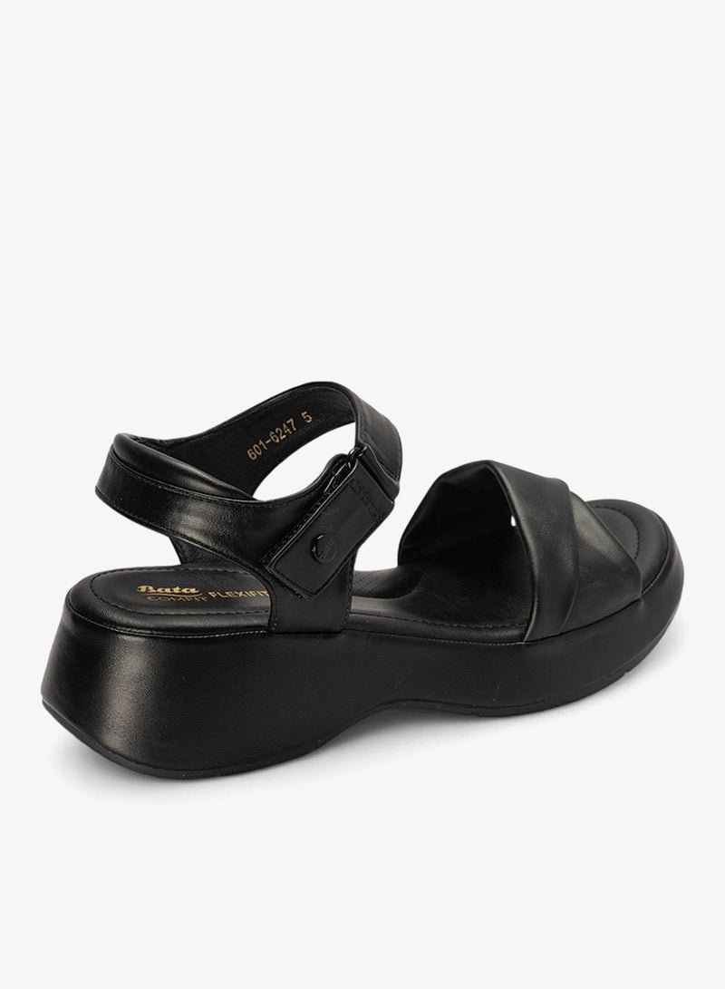 باتا صندل كومفيت بكعب بلاتفورم مع حزام كاحل - Image 3