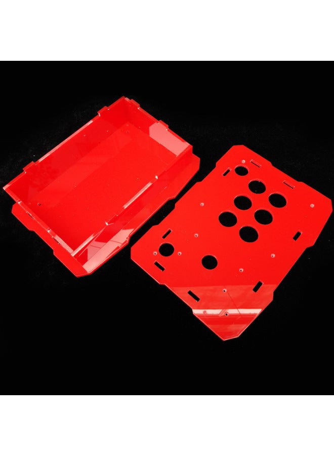 Transparent Rocker Shell Rocker Outer Frame Rocker Shell Arcade Frame Rocker DIY Accessories King Of Fighters Arcade-Product Color:Red Acrylic Frame, Two-character Key Position  - Image 1