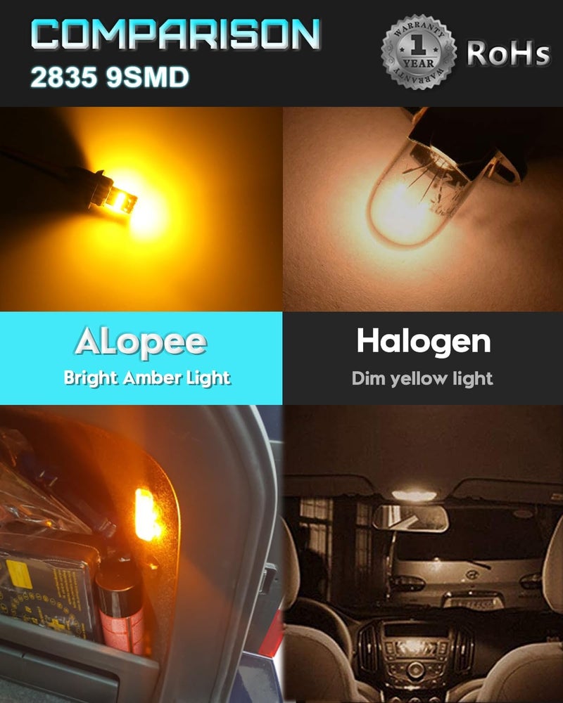 Alopee 4-Pack Amber LED Car Bulbs - Image 5