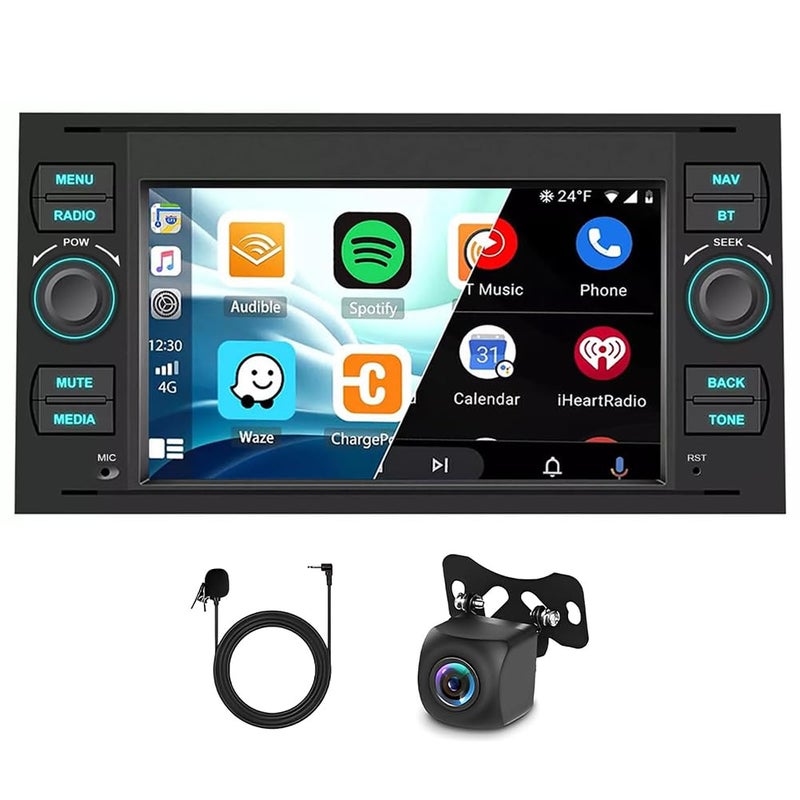 464G Android 13 Car Radio for Ford CMax Connect SMax 20072009 Ford Transit MK7 20052014 7 inch Touch Screen Radio Double Din Carplay Android Auto Stereo Bluetooth FM RDS AHD Backup Camera SWC