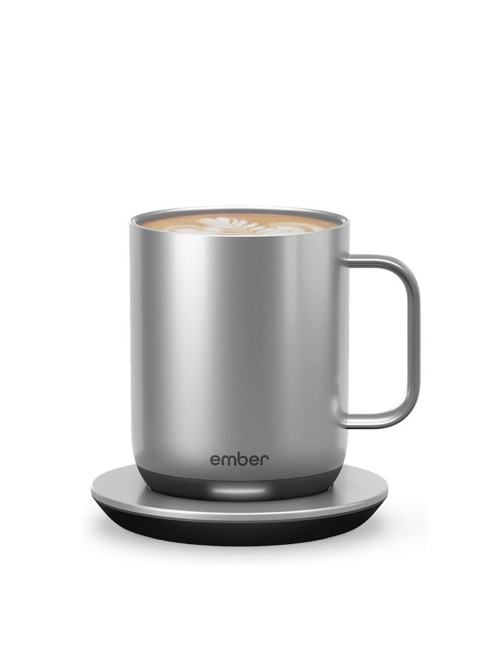 Ember Mug 2 10OZ / 295ML | Temperature Control Mug, Vacuum Insulated Stainless Steel Smart Cup for Coffee, Tea, Water, 90Min Battery Life, ioS/Android - Metallic Stainless Steel - Image 1