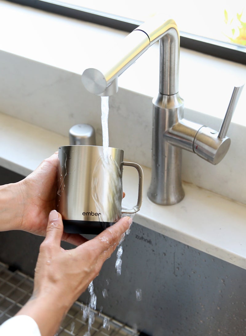 Ember Mug 2 10OZ / 295ML | Temperature Control Mug, Vacuum Insulated Stainless Steel Smart Cup for Coffee, Tea, Water, 90Min Battery Life, ioS/Android - Metallic Stainless Steel - Image 4