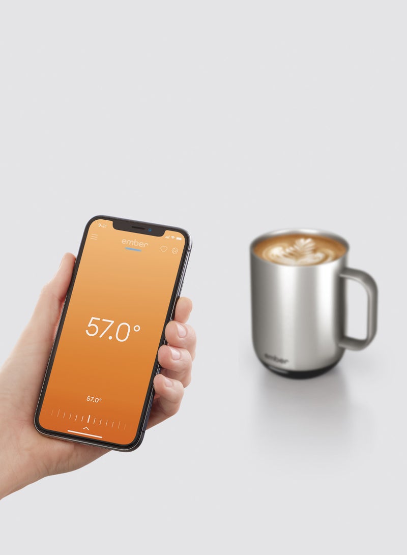 Ember Mug 2 10OZ / 295ML | Temperature Control Mug, Vacuum Insulated Stainless Steel Smart Cup for Coffee, Tea, Water, 90Min Battery Life, ioS/Android - Metallic Stainless Steel - Image 2