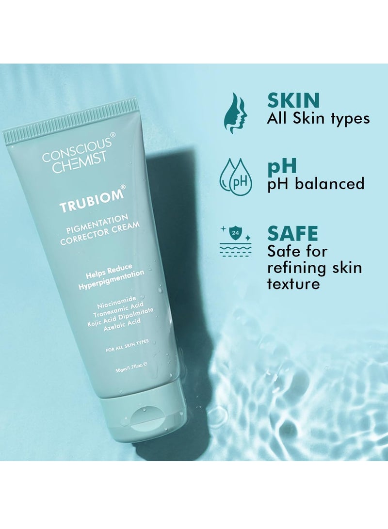 كيميائي واعي كريم الوجه بحمض الكوجيك من واكينس كيميست | 50 جرام | كريم حمض الأزيليك، كريم الآس للرجال والنساء، حمض النياسيناميد والترانيكساميك، كريم مضاد للتصبغ، يقلل من البقع الداكنة، لجميع أنواع البشرة - تروبيوم - Image 5