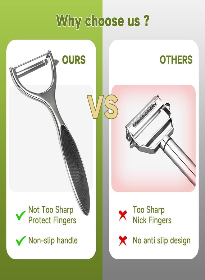 BOKKY Garlic Press Rocker Set Stainless Steel And All-in-One Kitchen Vegetable Peeler, Premium peelers For Kitchen - Ideal For Potato, Apple, Carrot, Fruit And More - Image 3