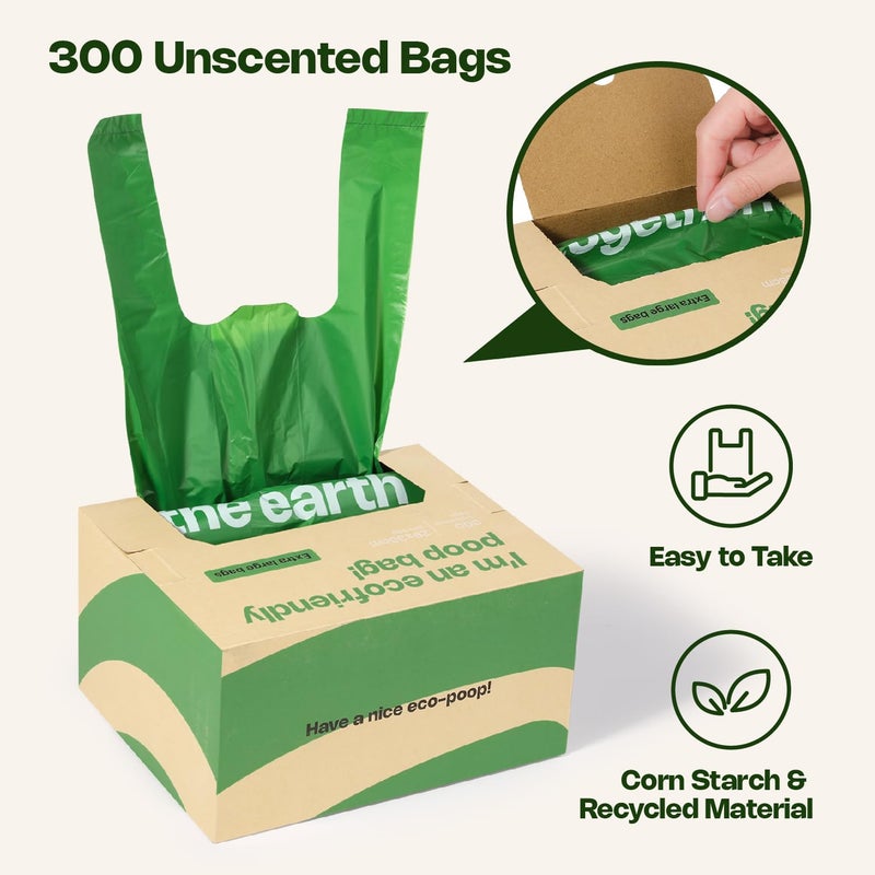 Deo Doo Dog Poop Bags with Handles 300 Counts Big Sizes Leak Proof and Extra Thick Waste Bags for Walking Small Medium Large Dogs Cats Litter Unscented - Image 3