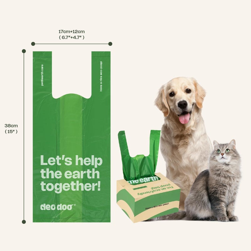 Deo Doo Dog Poop Bags with Handles 300 Counts Big Sizes Leak Proof and Extra Thick Waste Bags for Walking Small Medium Large Dogs Cats Litter Unscented - Image 2