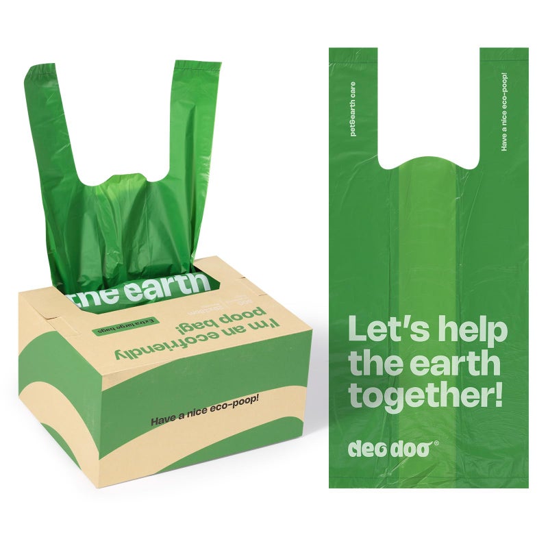 Deo Doo Dog Poop Bags with Handles 300 Counts Big Sizes Leak Proof and Extra Thick Waste Bags for Walking Small Medium Large Dogs Cats Litter Unscented - Image 1