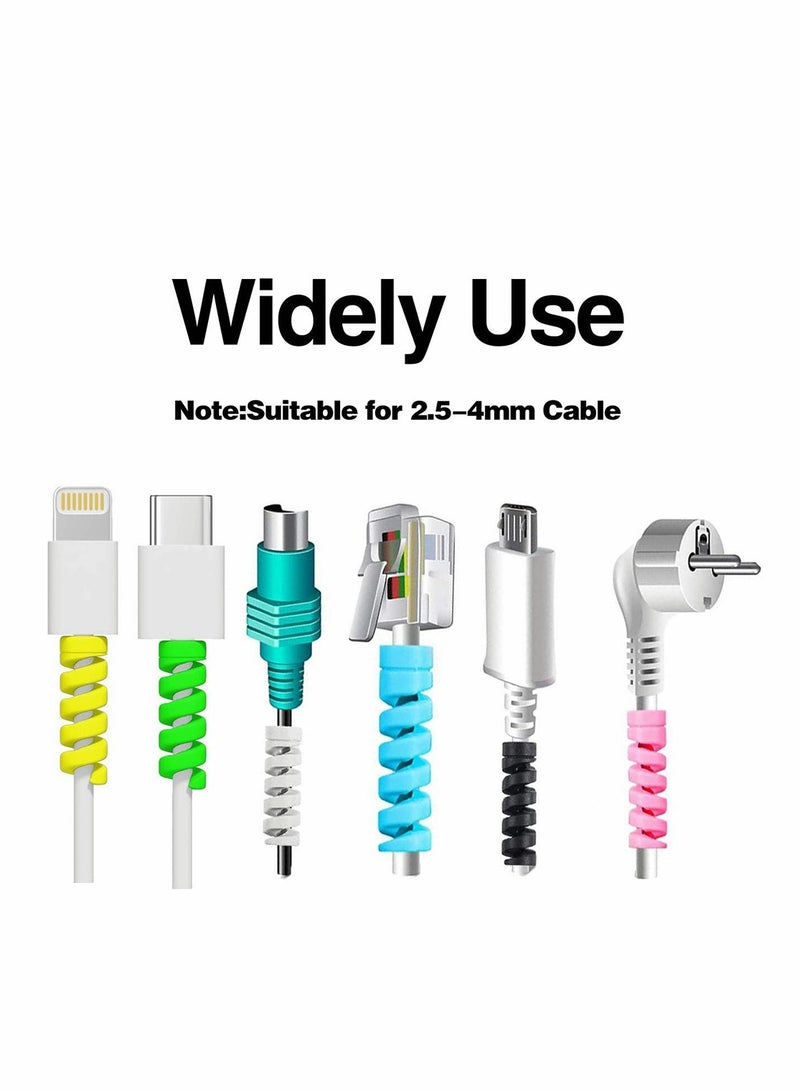 Excefore 24 Pieces Charger Cable Saver, Silicone Flexible Wire Protector, Data Lines Cable Protector, Wire Repair, Type-C Cord Protector Headphone Adapter Saver Spiral Wrap Strain Relief Sleeve - Image 2