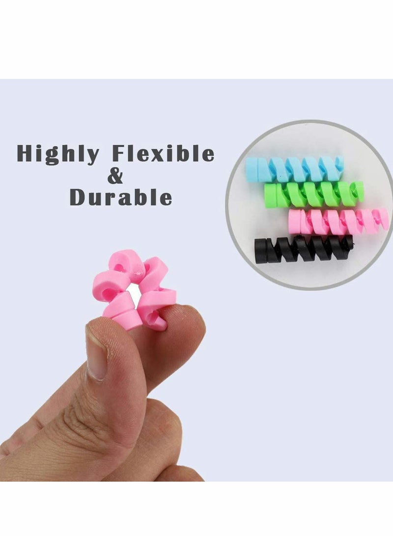 Excefore 24 Pieces Charger Cable Saver, Silicone Flexible Wire Protector, Data Lines Cable Protector, Wire Repair, Type-C Cord Protector Headphone Adapter Saver Spiral Wrap Strain Relief Sleeve - Image 3