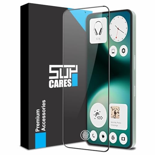 SupCares Tempered Glass for CMF Phone 2 Pro and Nothing Phone 3A Lite (6.77 Inch) With Installation Kit | Military-Grade Gorilla Screen Protector | Edge to Edge Coverage | Black - Image 1