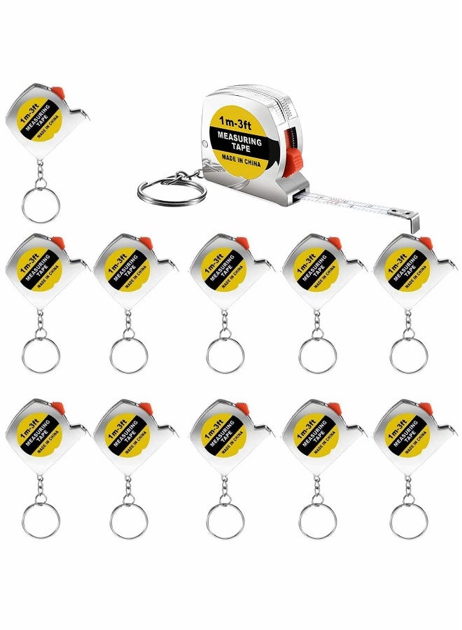 Tape Measure Keychains, 12 Pcs 1.57 Inch Mini Tape Measure Keychain Functional Small Pocket Retractable Measuring Tape with Stable Slide Lock - Image 1
