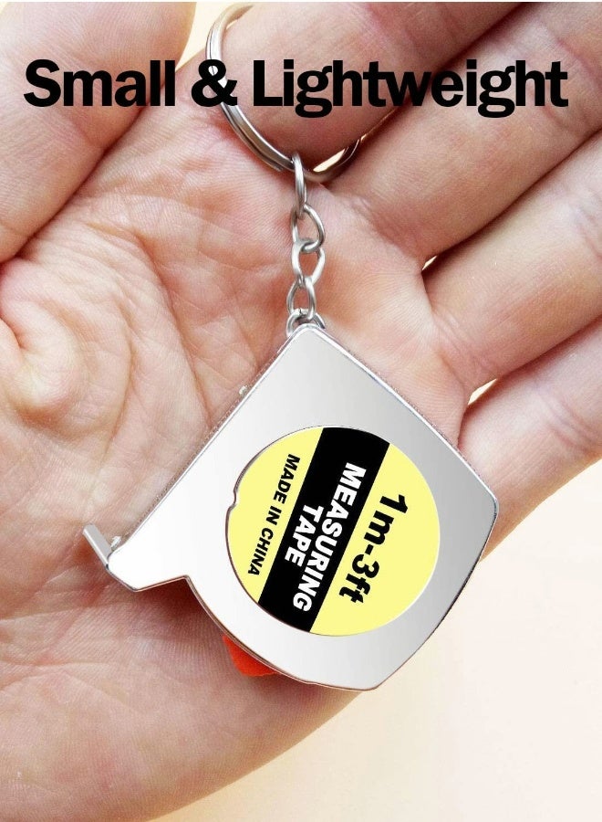 Tape Measure Keychains, 12 Pcs 1.57 Inch Mini Tape Measure Keychain Functional Small Pocket Retractable Measuring Tape with Stable Slide Lock - Image 5