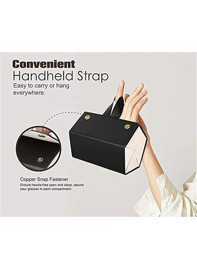This space-saving sunglasses organizer uses a hanging design, can be hung in a wardrobe, and is easily foldable. It's also easy to hang on a closet door, wall, wardrobe, bicycle, shelf, or backpack. - Image 4