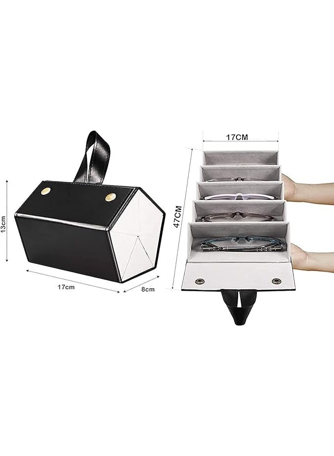 This space-saving sunglasses organizer uses a hanging design, can be hung in a wardrobe, and is easily foldable. It's also easy to hang on a closet door, wall, wardrobe, bicycle, shelf, or backpack. - Image 2