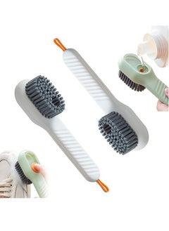 Bukela Multifunctional Liquid Shoe Brush, Scrub Brushes for Cleaning, Liquid Adding Soft Fur Cleaning Brush, Multifunctional Laundry Brush with Liquid Box for Washing Shoes Clothes(White 2pcs)  - Image 1