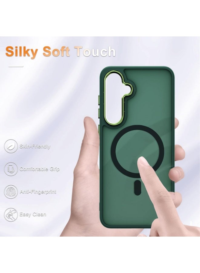 JSJM غطاء خلفي S22 Plus JSJM مع شحن Magsafe لهاتف سامسونج جالاكسي S22 بلس (تصميم 137) [لون أخضر] - Image 1