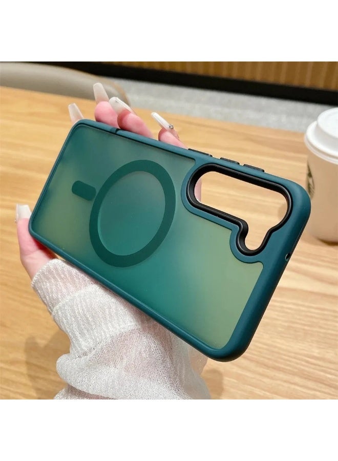 JSJM غطاء خلفي S22 Plus JSJM مع شحن Magsafe لهاتف سامسونج جالاكسي S22 بلس (تصميم 137) [لون أخضر] - Image 2