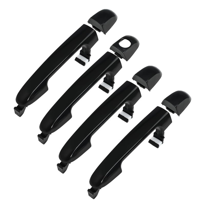 JDMON Black Exterior Door Handles Replacement for Hyundai Elantra 20062012 Front Rear Left Driver Right Passenger Side Outside Outer Handle Set Replacement for 826512H000 826522H000 826522H020 - Image 2