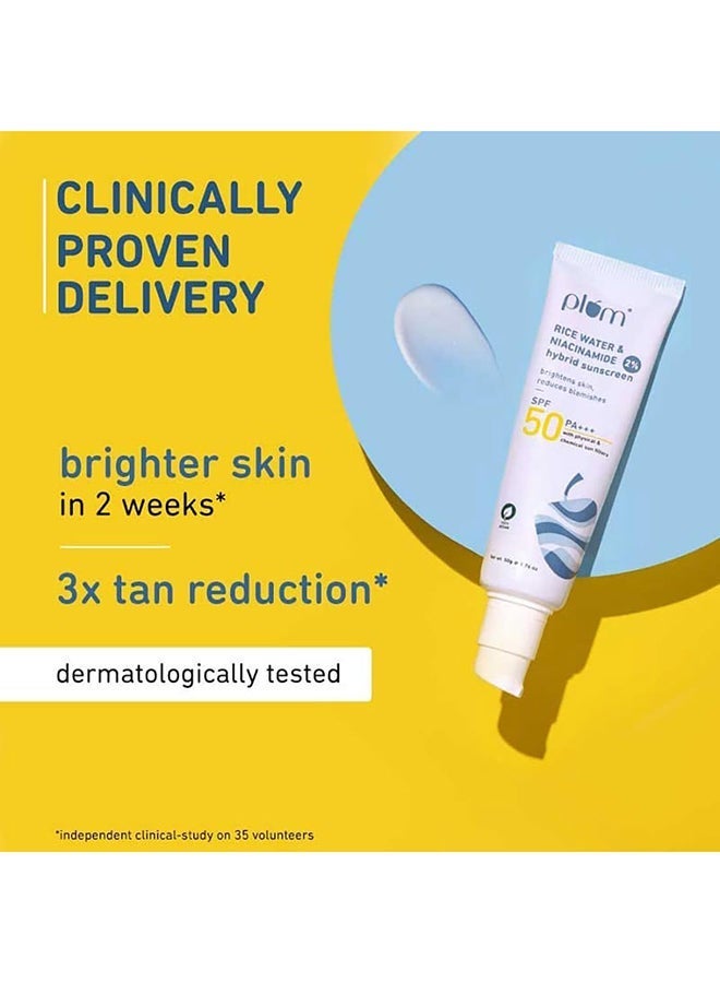 بلوم واقي شمس بماء الأرز والنياسيناميد بعامل حماية 50، 50 غرام - Image 5