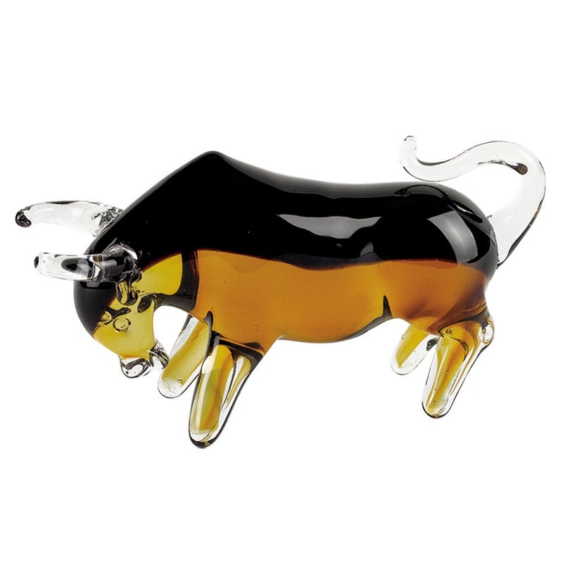 Badash MuranoStyle Art Glass Bull Figurine  4 Tall Decorative Artistic Glass MouthBlown Sculpture  Unique Home Decor  Gifts