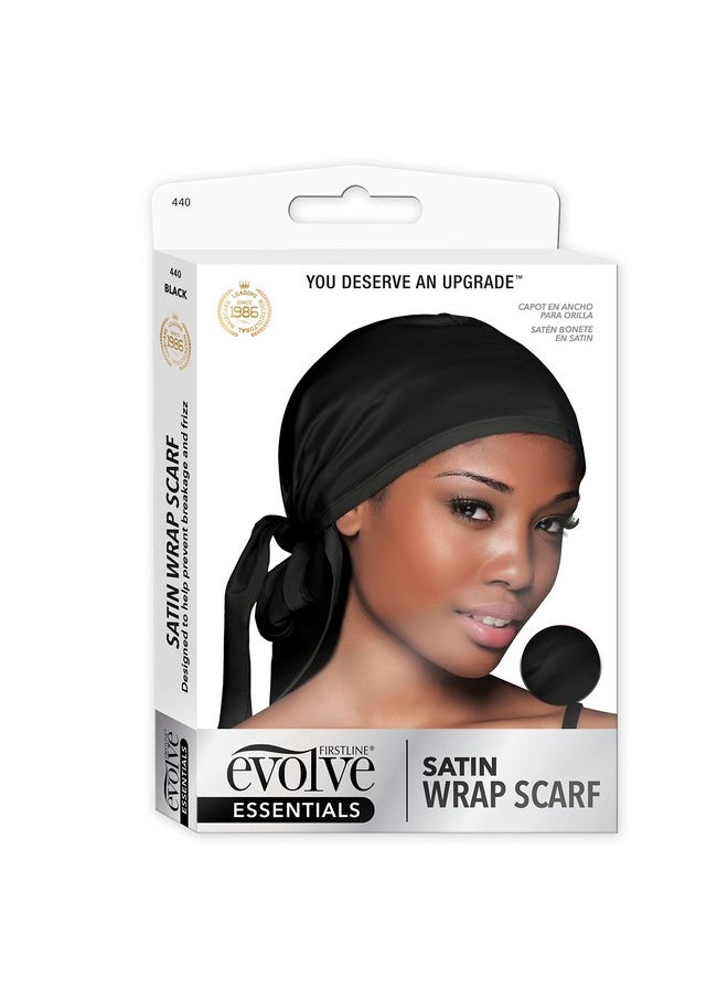 Evolve - Satin Wrap Scarf, Black - Image 1
