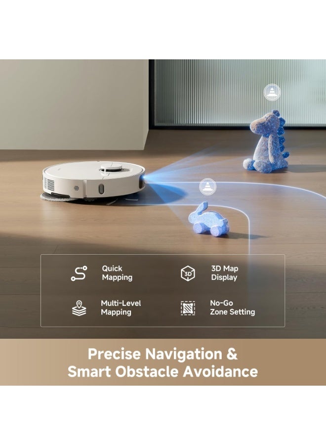 DREAME D30 Ultra Robot Vacuum and Mop, 25,000Pa Powerful Suction, All-in-One Base Station with 100 Days Auto-Empty, MopExtend Tech for Edge Cleaning, Smart Obstacle Avoidance 75 W RTD31TE-D30UW white - Image 2
