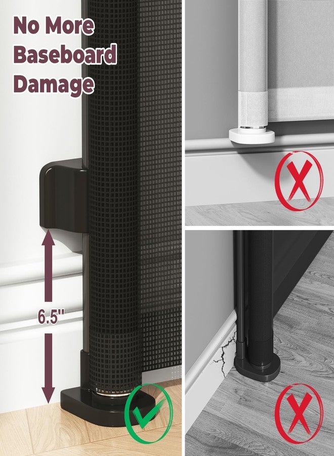 cideny Retractable Baby Gate, Mesh Dog Gate for Doorways, Hallways, Stairs, Indoor & Outdoor, Extends up to 55" Wide, Black - Image 3
