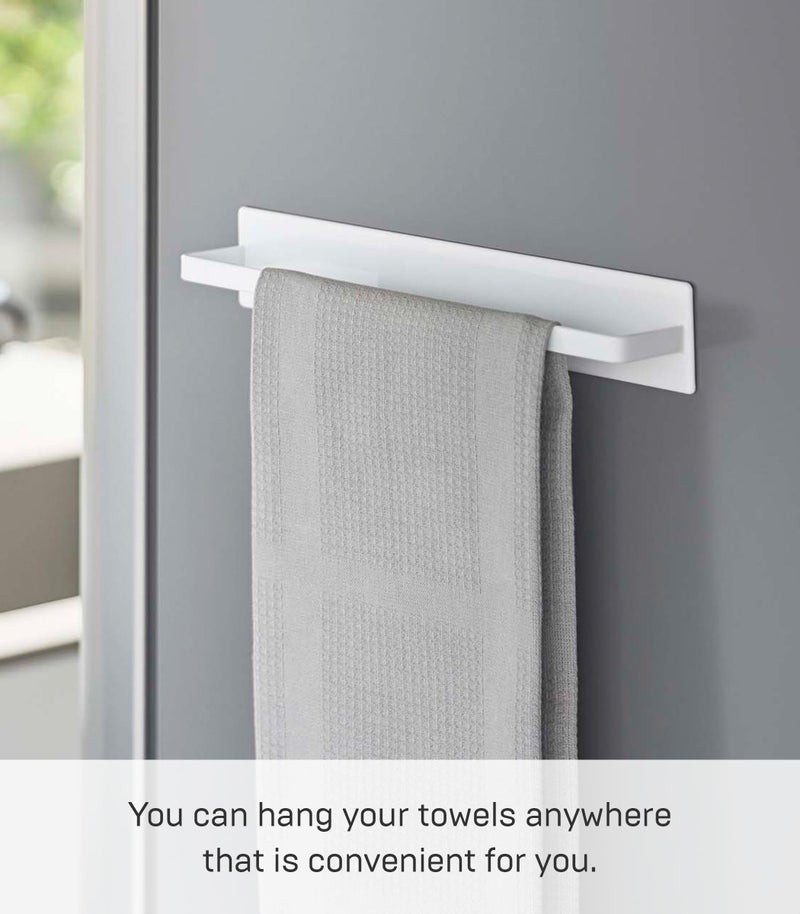 Yamazaki Home Tower Wide Magnetic Kitchen Dish Towel Hanger Rack Holder for Refrigerator Or Wall - Steel - Image 4